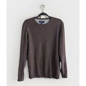 JOHNNIE - O CHATHAM Mens Med Crew Neck 100% Pure Cashmere Sweater Brown